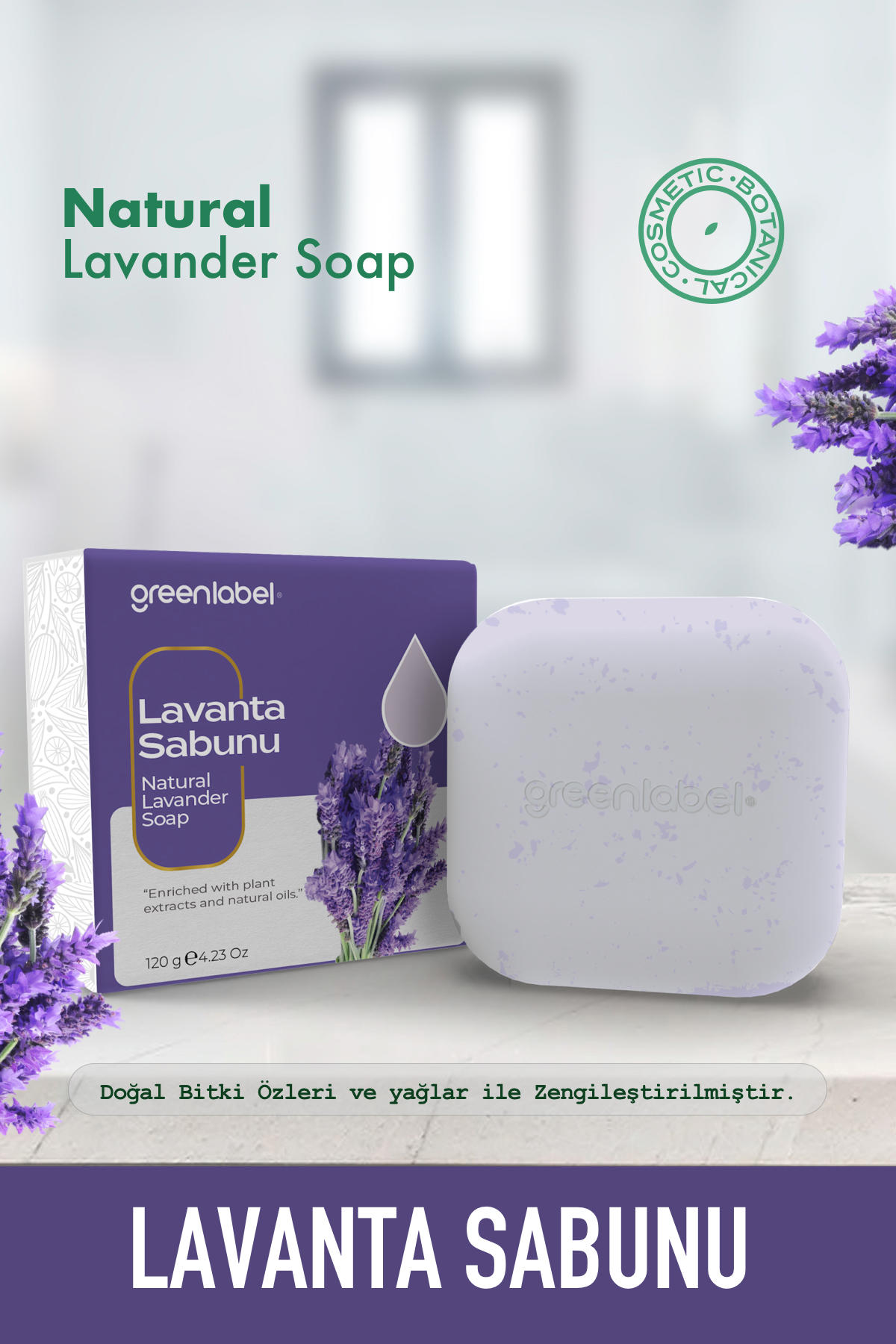 Green Label Natural Sebum Lavanta Özü Sabun 120 gr