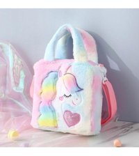Jzcat Unicorn Karikatür Omuz Peluş ÇantaMavi