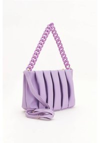 Gülşah Çaptı Bag Zincir Askılı & Pileli Model Kadın El Çantası Lila