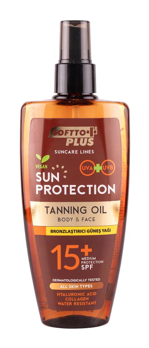 Softto Plus Havuç - Jojoba - Kakao Yoğun 15+ Faktör Vücut İçin Bronzlaştırıcı Yağ 200 ml