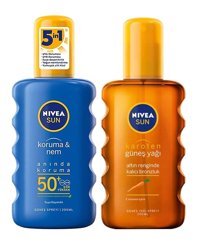 Nıvea Sun E Vitamini - Havuç Yoğun 6 Faktör Vücut İçin Bronzlaştırıcı Yağ 200 + 200 ml