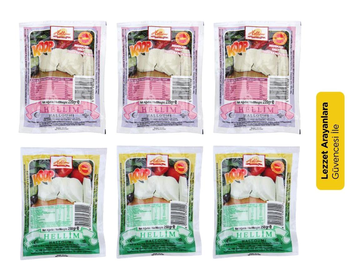 Koop Süt Hellim Avantajlı Peynir Paketi 3x220 gr + 3x250 gr