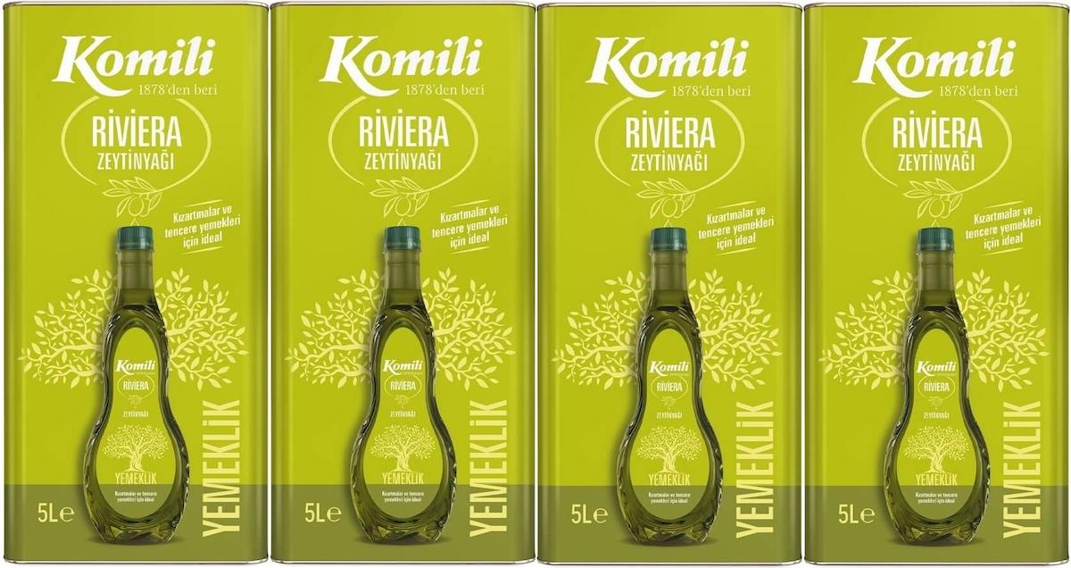 Komili Soğuk Sıkım Teneke Riviera Zeytinyağı 4x5 lt