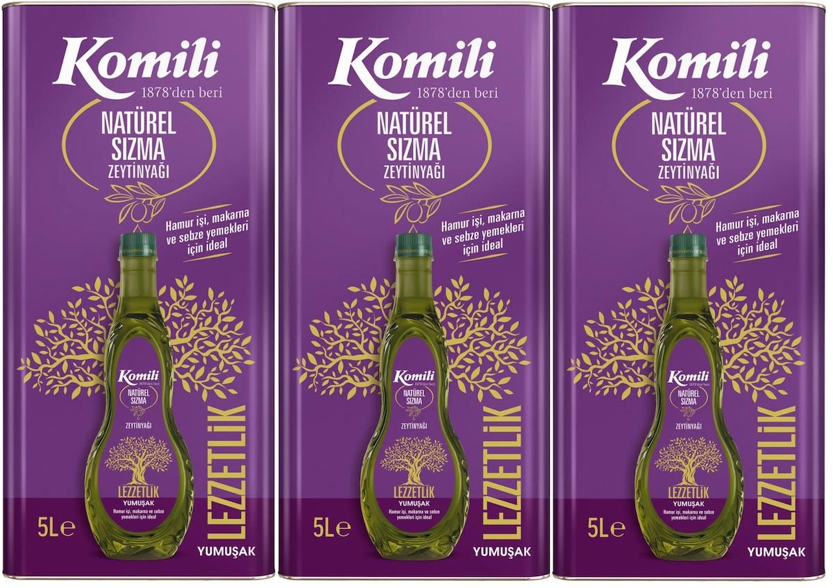 Komili Lezzetlik Teneke Sızma Zeytinyağı 3x5 lt