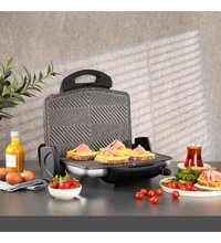Schafer Grill Chef 6 Dilim Döküm Çıkartılabilir Plaka İnox Izgara Tost Makinesi