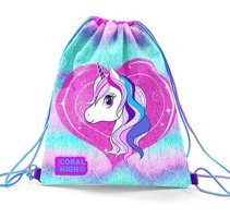 Coral High Kids Mor Pembe Unicorn Desenli İpli Büzgülü 22697 Kadın Sırt Çantası