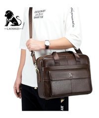 Laoshızı Hakiki Deri Moda Crossbody Kahverengi Erkek Sırt Çantası