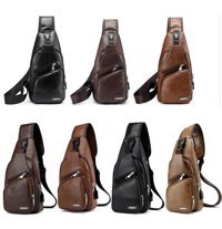 Generic Crossbody Usb Tasarımcı Deri Erkek Sırt Çantası