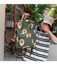 Generic Moda Meyve Baskı Rahat Açık Eğlence Yeşil Kadın Sırt Çantası