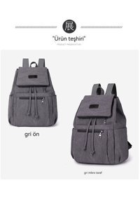 Sones Retro Yedekleme Gri Kadın Sırt Çantası