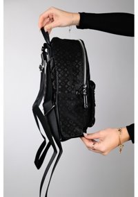 Luvi Shoes Santıago Siyah Baskılı Kadın Sırt Çantası