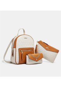 Sımıcg Yeni Moda Üçlü Set Bej Kadın Sırt Çantası