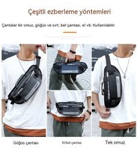 Happyplanet Büyük Kapasiteli Yantıcı Naylon Çapraz Siyah Erkek Sırt Çantası