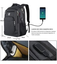 Sansan Usb Şarj Portlu Dizüstü Rt 18 Inç Gri Erkek Sırt Çantası