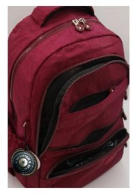 Case Club 2400 Bordo Krinkıl Kumaş Günlük Kadın Sırt Çantası