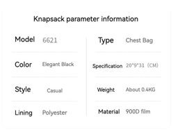 Eurcool Ec6621 Çok Fonksiyonlu Çapraz Siyah Erkek Sırt Çantası