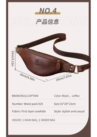 Bull Captan Hakiki Deri Crossbody Siyah Erkek Sırt Çantası