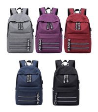 Generic K091 Usb Şarjlı Crossbody Anti Kırmızı Erkek Sırt Çantası