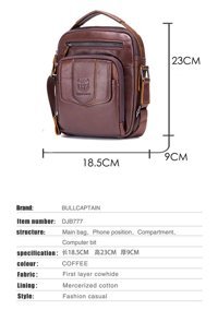 Bull Captan Retro Crossbody Erkek Sırt Çantası Koyu Kahverengi