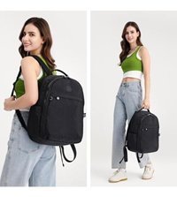 Smart Bags Büyük Boy Krinkıl Kumaş 3182 Siyah Kadın Sırt Çantası