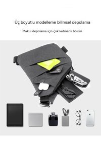 Happyplanet Şık Büyük Kapasiteli Çok Katmanlı Çapraz Mor Sağ Erkek Sırt Çantası