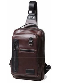 Generic Hakiki Deri Crossbody Ğır Derisi Retro Siyah Erkek Sırt Çantası
