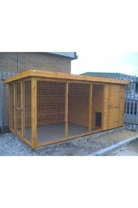 Latanwood KPK28 Çitli Dış Mekan Ahşap Köpek Kulubesi
