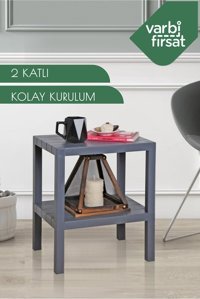 Varbifırsat Dikdörtgen Plastik 29x38 cm Gri Kamp Sehpası
