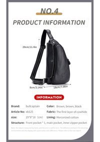 Bull Captan Moda Crossbody Erkek Sırt Çantası Koyu Kahverengi