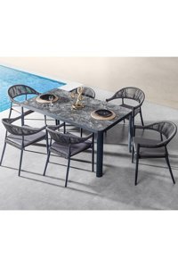 Vieno Home Garden Dikdörtgen Metal 90x160 cm Antrasit Kamp Masası