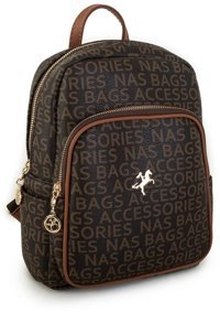 Byhakan Çanta Nas Bag 1078 Yazılı Kahve Taba Kadın Sırt Çantası