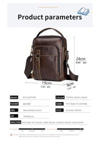 Bull Captan Moda Deri Crossbody Kahverengi Erkek Sırt Çantası