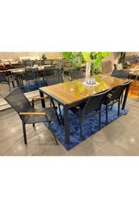 Garden Store Dikdörtgen Ahşap 90x180 cm Kahverengi - Siyah Kamp Masası