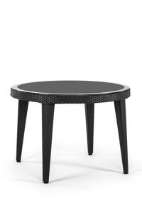 Tilia Yuvarlak Rattan 110 cm Siyah Kamp Masası