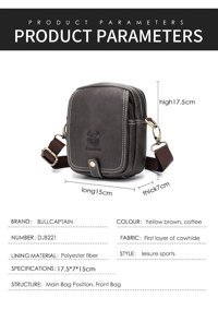 Bull Captan Günlük Crossbody Erkek Sırt Çantası Koyu Kahverengi