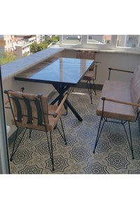 Altan Home Dikdörtgen Suntalam 70x120 cm Siyah Kamp Masası