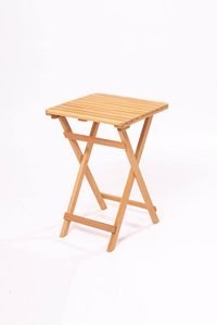 Meya Dekor Katlanabilir Kare Ahşap 50x50 cm Kahverengi Kamp Masası
