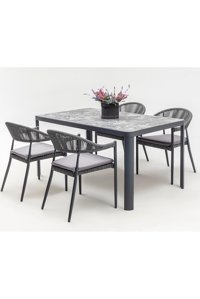 Vieno Home Garden Dikdörtgen Metal 80x140 cm Antrasit Kamp Masası