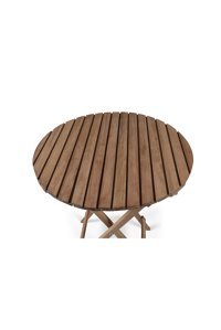 Barışahşap Katlanabilir Yuvarlak Ahşap 60 cm Kahverengi Kamp Masası