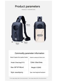 Bull Captan Spor Crossbody Erkek Koyu Mavi Sırt Çantası
