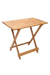 Mavienerji Katlanabilir Dikdörtgen Ahşap 60x70 cm Kahverengi Kamp Masası
