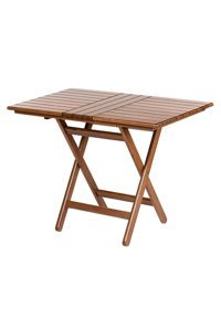 Bahçeme Katlanabilir Dikdörtgen Ahşap 60x100 cm Kahverengi Kamp Masası