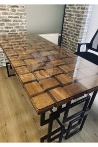Parla Dizayn Dikdörtgen Ahşap 75x175 cm Kahverengi Kamp Masası