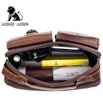 Laoshızı Retro Deri Crossbody Siyah Erkek Sırt Çantası
