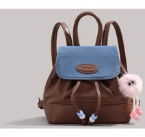 Summer Love Yeni Retro Tüm Maç Denim Dikiş Sevimli Peluş Kadın Sırt Çantası