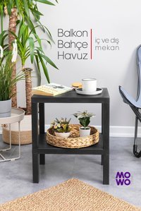 Mowo Home Dikdörtgen Plastik 29x38 cm Siyah Kamp Sehpası