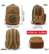 Oldcottoncargo 7184 Revilla Camel Rt Seyahat 15.6 Inç Erkek Sırt Çantası