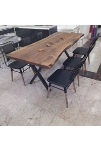 Ufuk Mobilya Dikdörtgen Ahşap 85x190 cm Kahverengi Kamp Masası