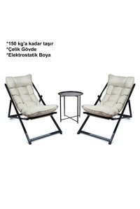 Hastunç Katlanabilir Yuvarlak Metal 25 cm Siyah Kamp Masası