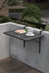 Retodesign Katlanabilir Dikdörtgen Metal 40x60 cm Siyah Kamp Masası